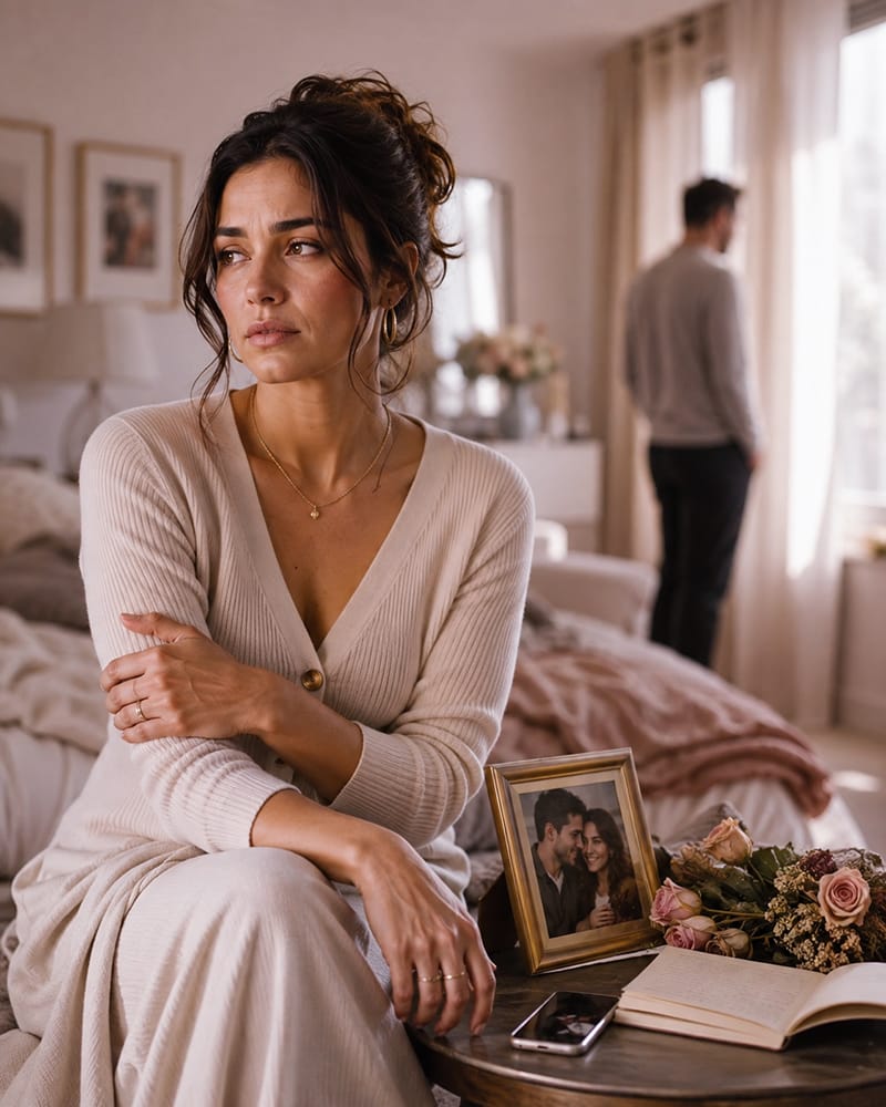Woman recognizing the repeating pattern of a narcissistic relationship