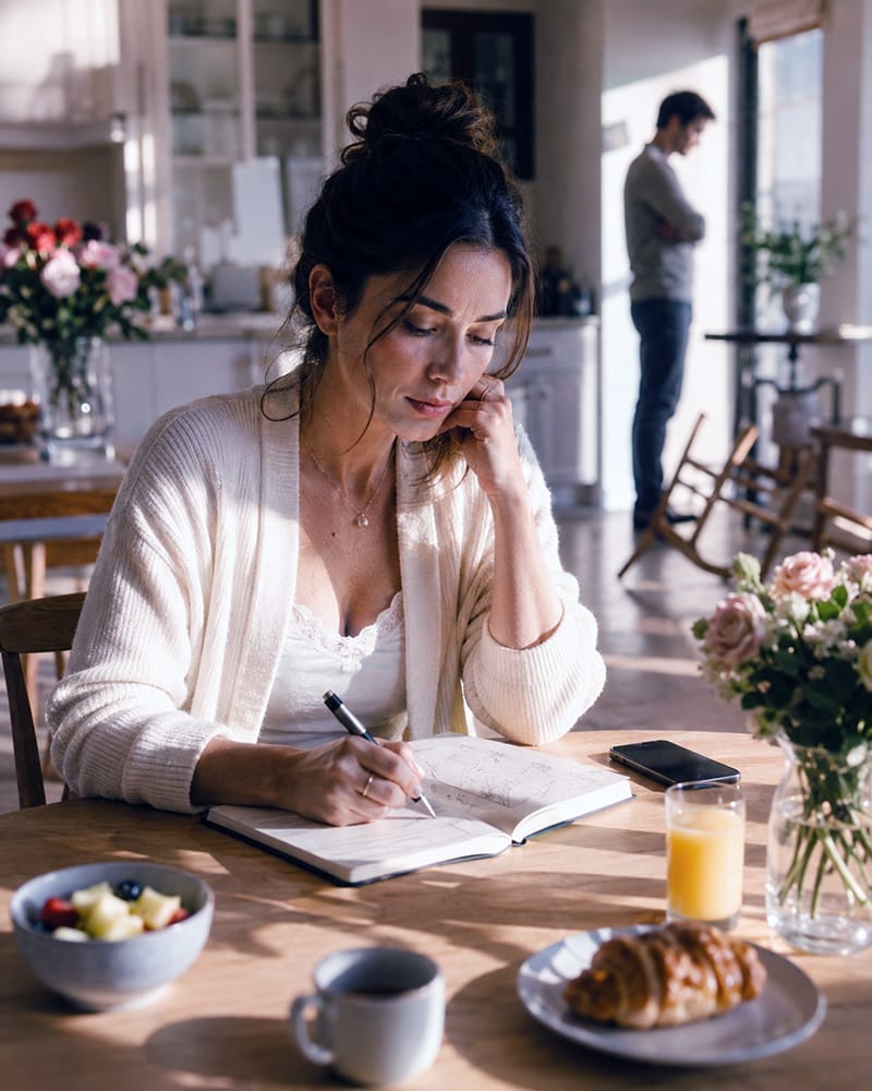 Woman recognizing the repeating cycle of tension and calm in a narcissistic relationship