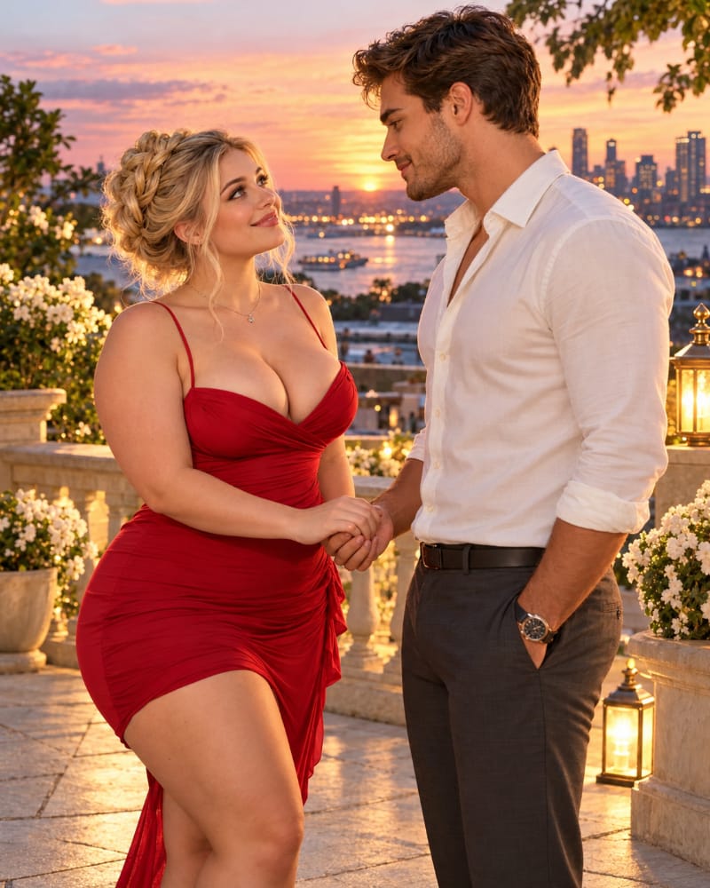 A woman smiling enthusiastically and voluntarily reaching for a man's hand after a romantic conversation, illustrating the importance of clear communication and mutual consent before physical affection.