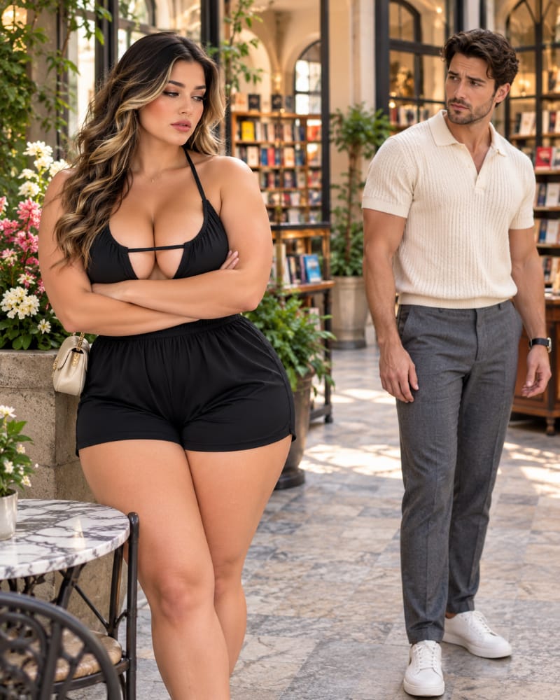 A woman turns slightly away with a reserved expression while a man gives her space, demonstrating how to respond respectfully to nonverbal signs of discomfort.
