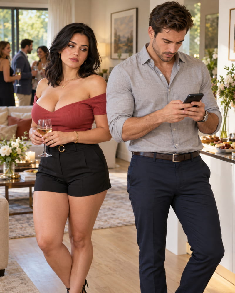 A woman looks disappointed as her partner focuses on his phone during a social gathering, illustrating how inattentive behavior can weaken romantic connection.