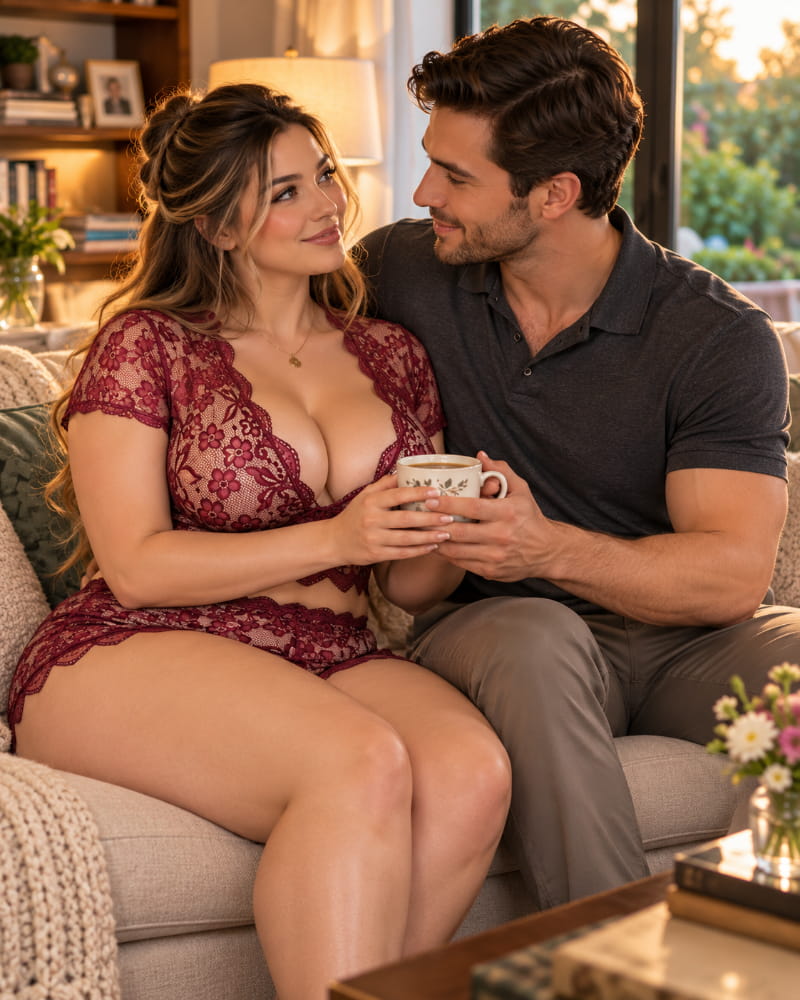 A caring husband brings his wife a warm drink after a tiring day, showing how emotional support, thoughtful attention, and reduced stress can help married couples reconnect.